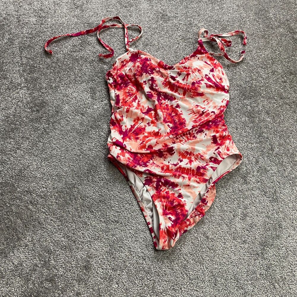 Time And Tru Swimsuit Womens Large Multicolor Tie Dye One Piece Padded Body Suit